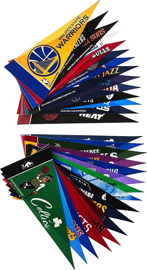 NBA Industries NBA Mini Pennant Set 4in by 9in. New.