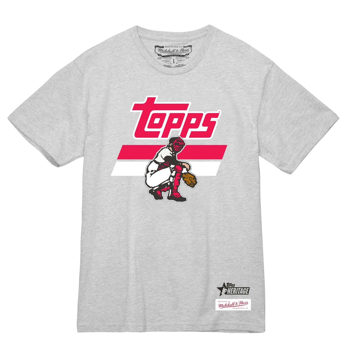 Topps Heritage Grey Stripe Catcher Tee. New.