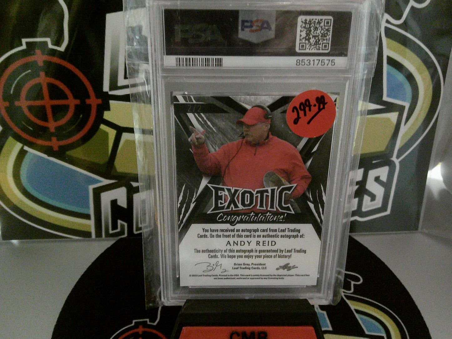2023 Leaf Exotic #BAAR2 Andy Reid 2/2 - PSA EX-MT 6 / AUTO 10