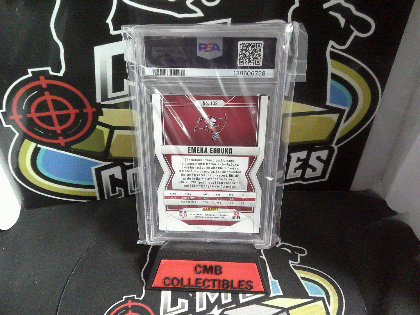 2025 #102 DONRUSS ELITE EMEKA EGBUKA GREEN DISCO. PSA 9