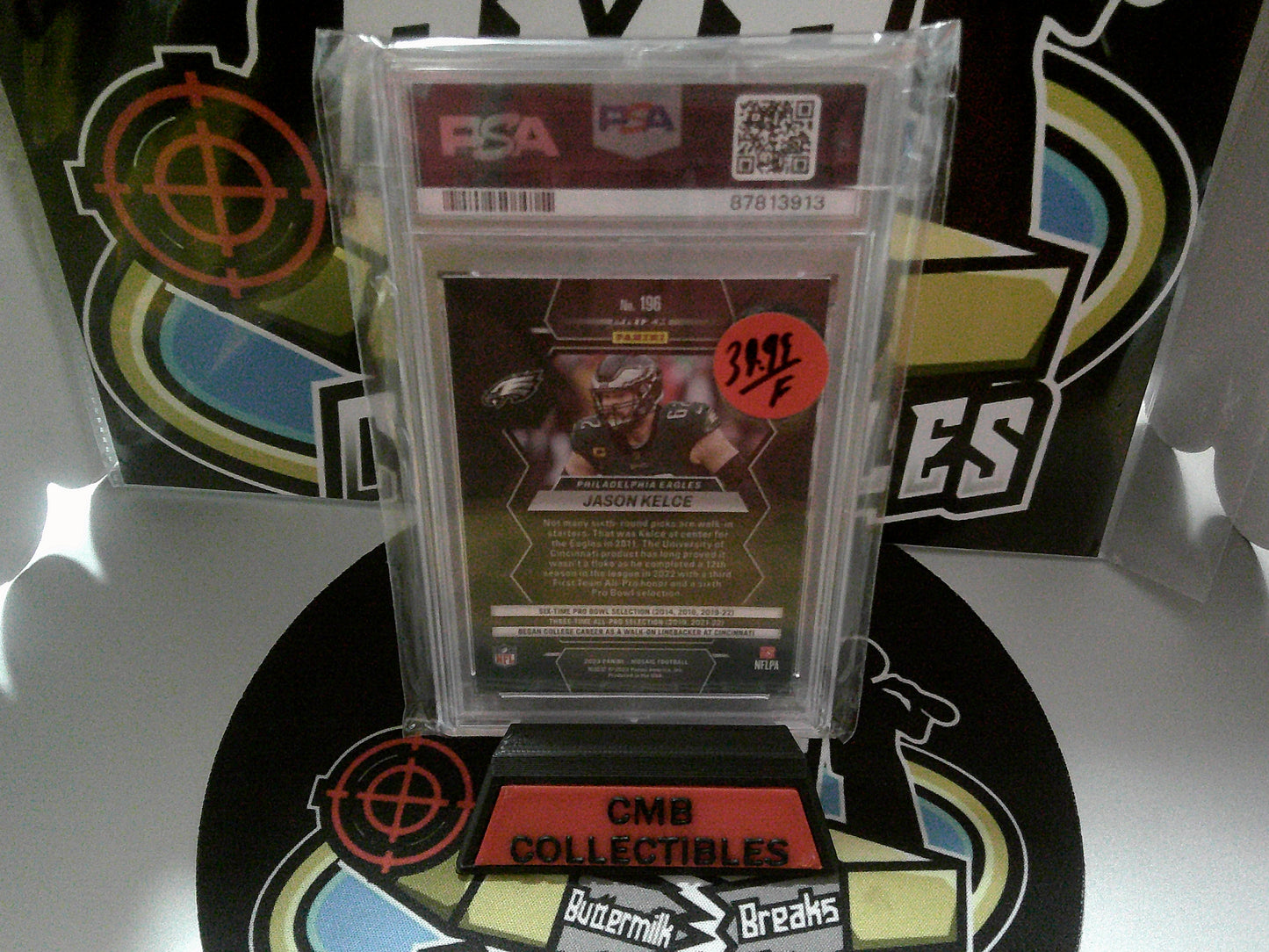 2023 Mosaic #196 Jason Kelce Camo Pink - PSA 9 MINT