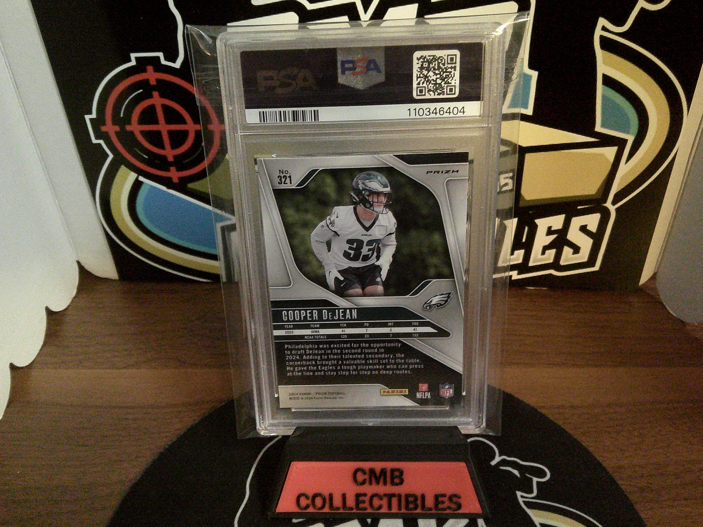 2024 Prizm Cooper De Jean Neon Green Pulsar #321 PSA 9