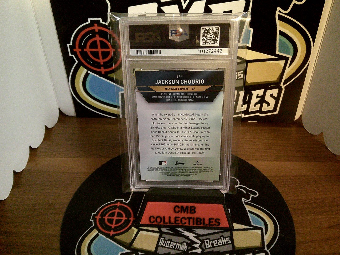 2024 Stadium Club Jackson Chourio Special Forces-Red #SF4 PSA 8