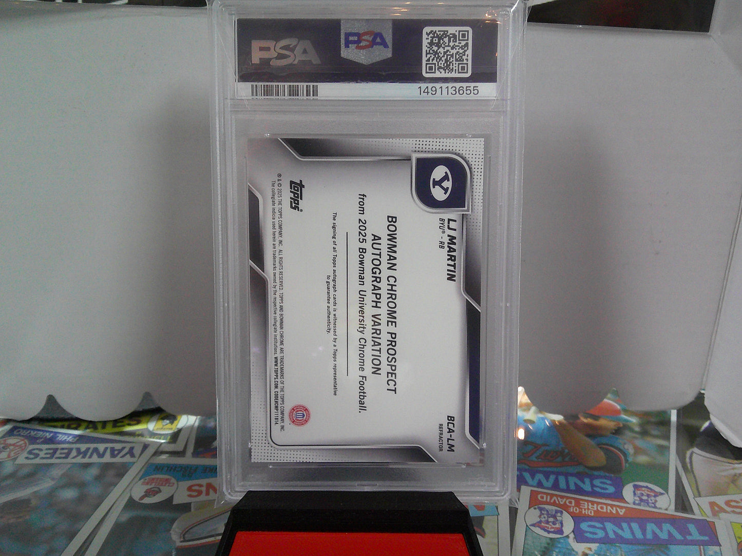 2025 BOWMAN LJ MARTIN CHROME 041/299 PSA CERTIFIED AUTO10