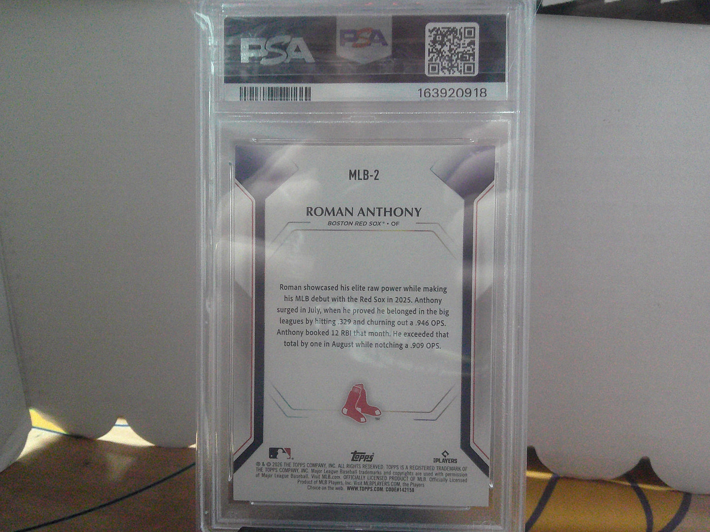 2026 TOPPS COLLECTOR KIT ROMAN ANTHONY PSA 10