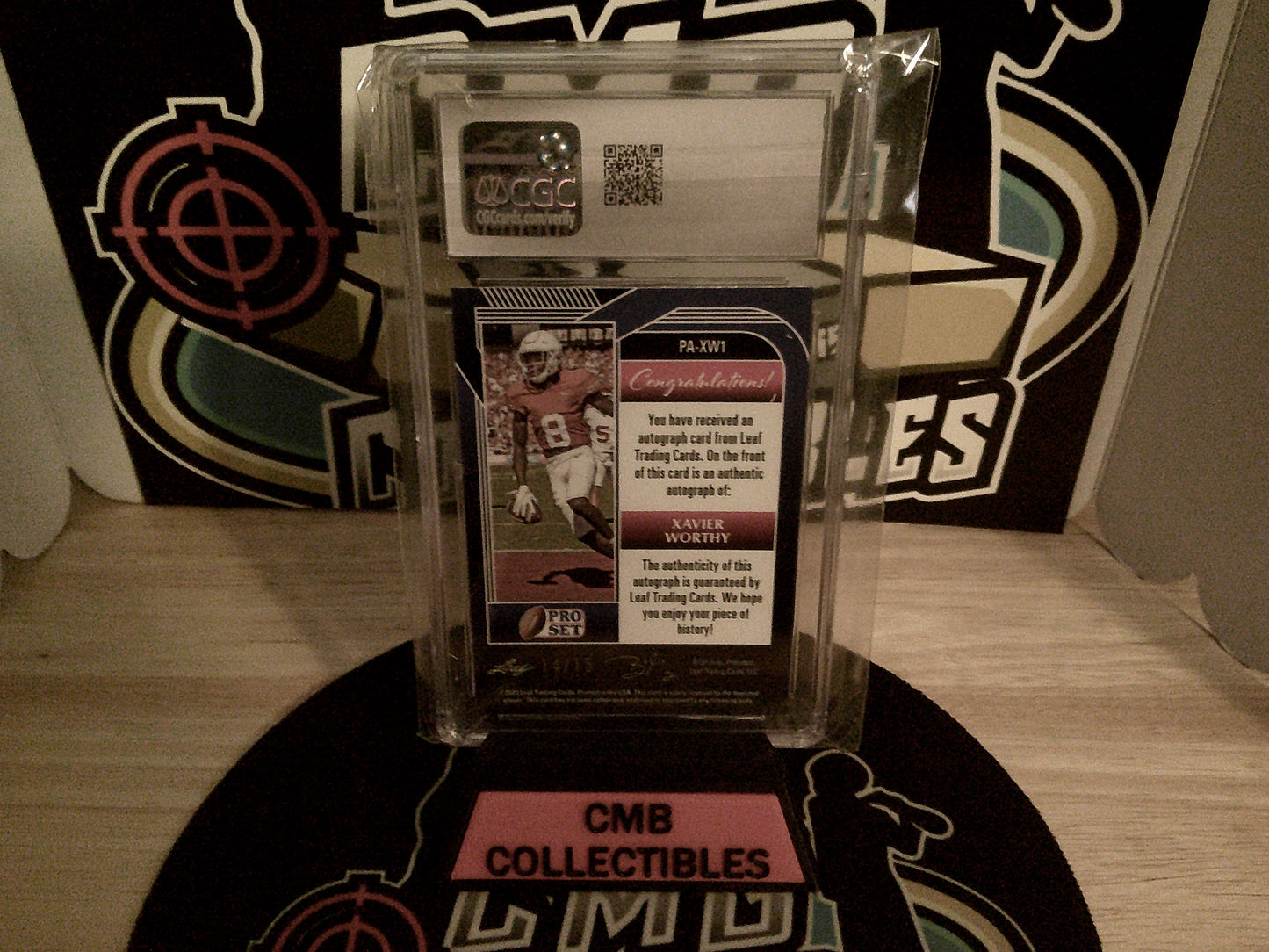 2022 Leaf Pro Set Metal Autographs 14/15 #PA-XW1 Xavier Worthy Purple Mojo CGC 9 Auto 10