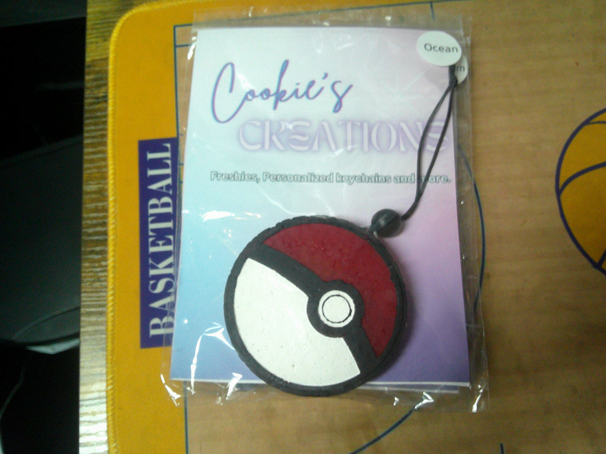 Pokemon Handpainted Car Freshener Pokeball