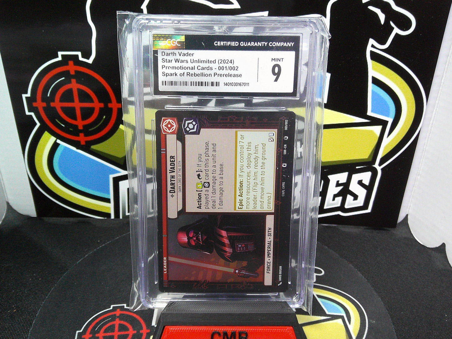 Darth Vader Star Wars Unlimited (2024) Promo Cards-001/002 Spark of Rebellion Prerelease CGC 9
