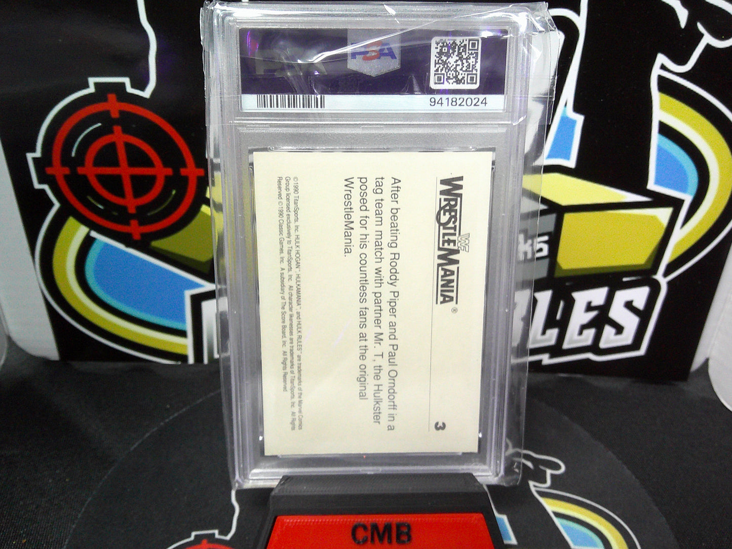 1990 Classic WWF Ser. 2 Wrestlemania History of Wrestlemania #3 PSA 8