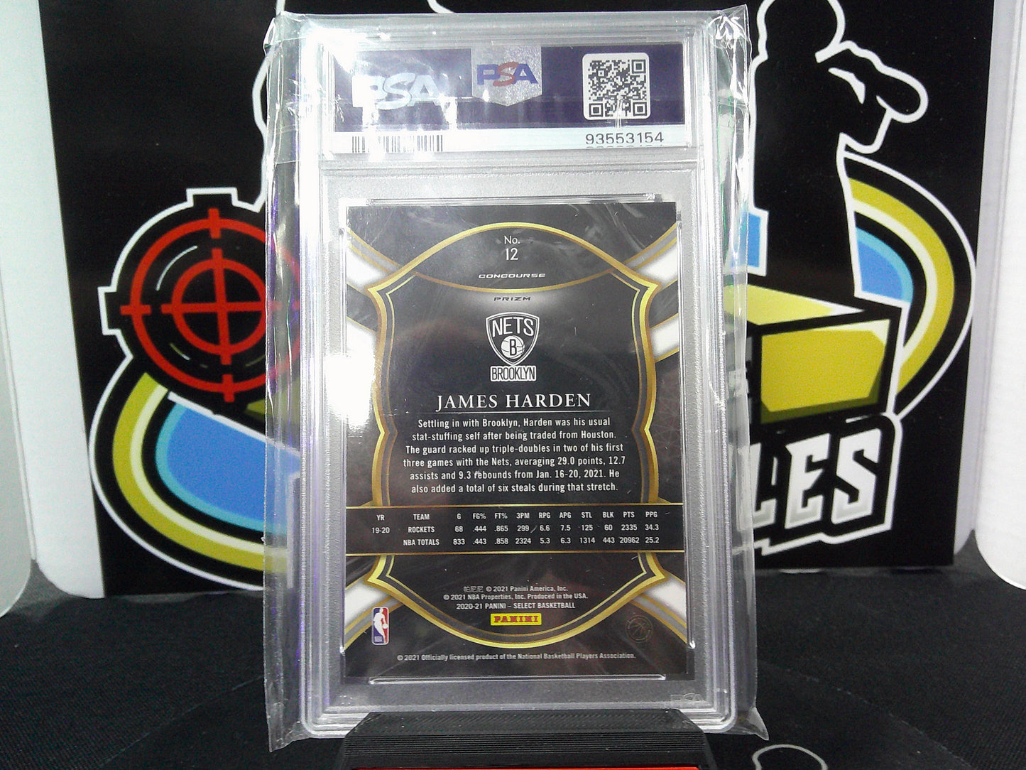 2020 Panini Select James Harden Elephant Prizm #12 PSA 9