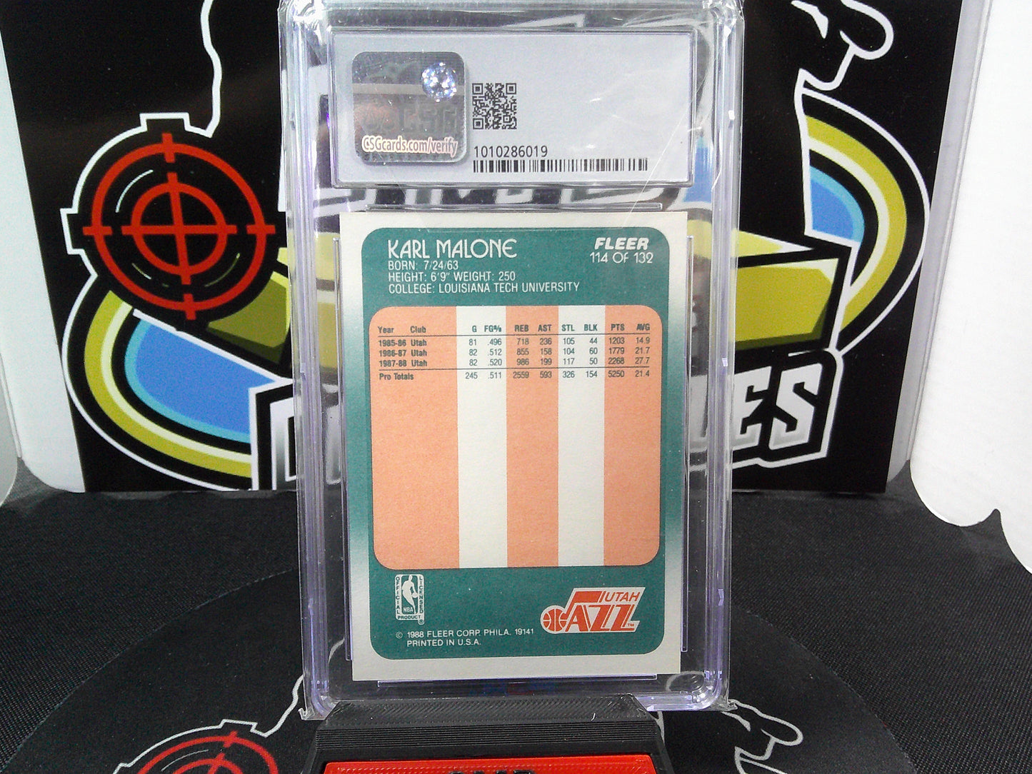 1988-89 Fleer #114 Karl Malone CSG 8