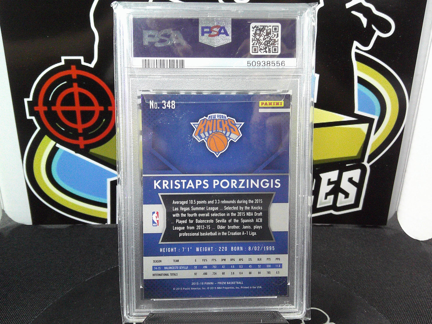2015 Panini Prizm Kristaps Porzingis #348 PSA 9