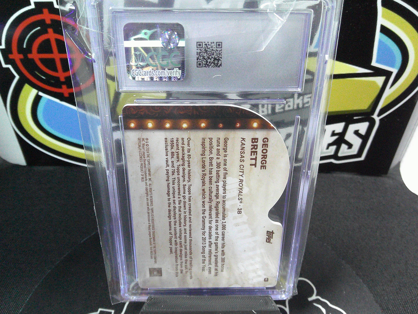 2024 Topps Brooklyn Collection #3 George Brett 11/20 Brooklyn Die-Cut Variation CGC 10