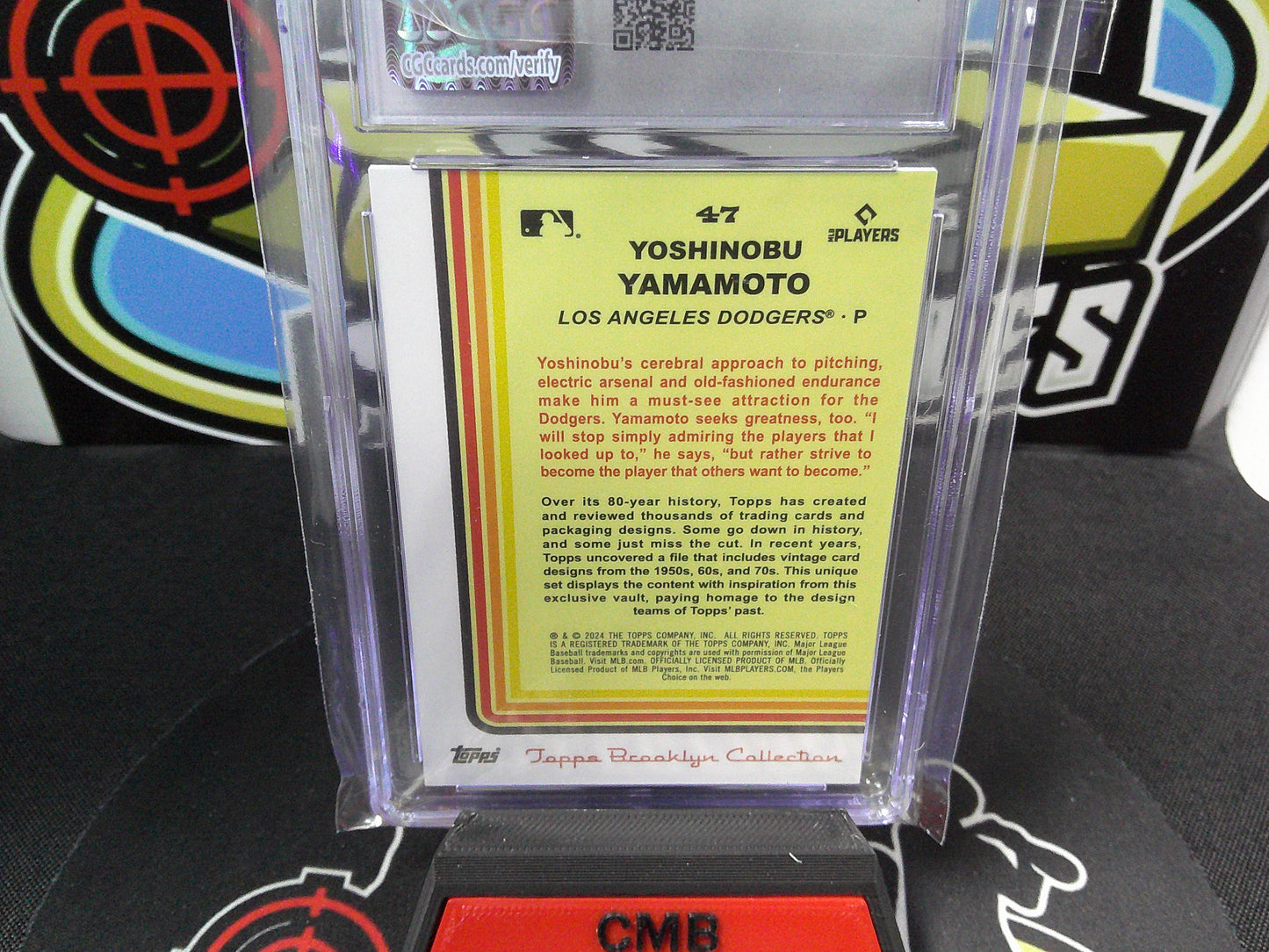 2024 Topps Brooklyn Collection #47 62/75 Yoshinobu Yamamoto Black CGC 9