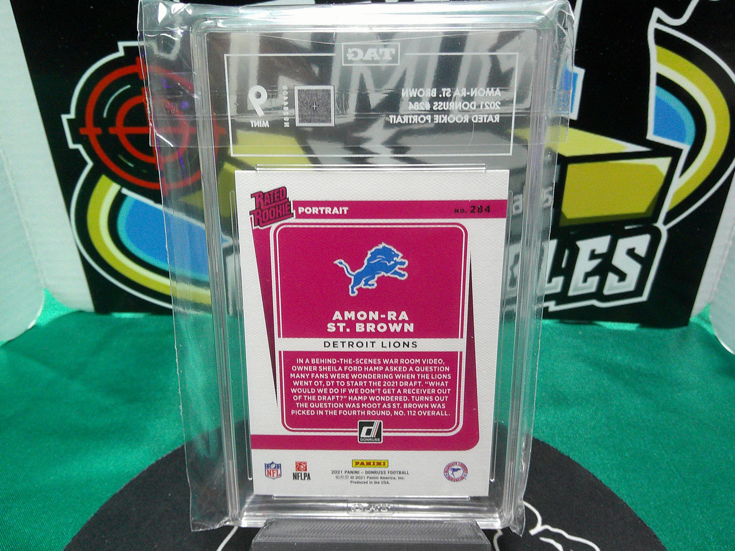 Amon-Ra St. Brown 2021 Donruss #284 Rated Rookie Portrait TAG 9