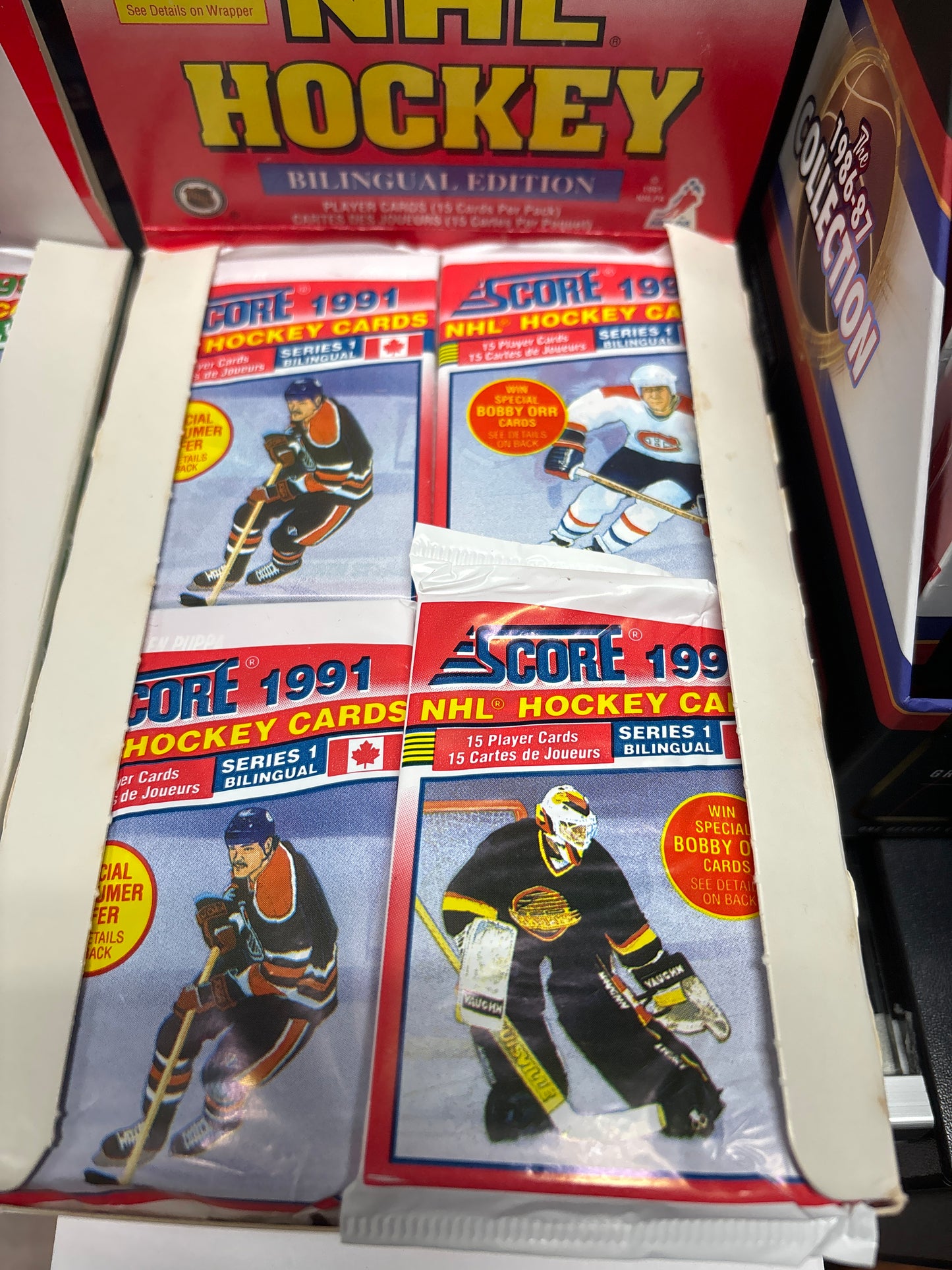 1991 Score NHL Hockey Series 1 Bilingual Edition Sealed Pack.