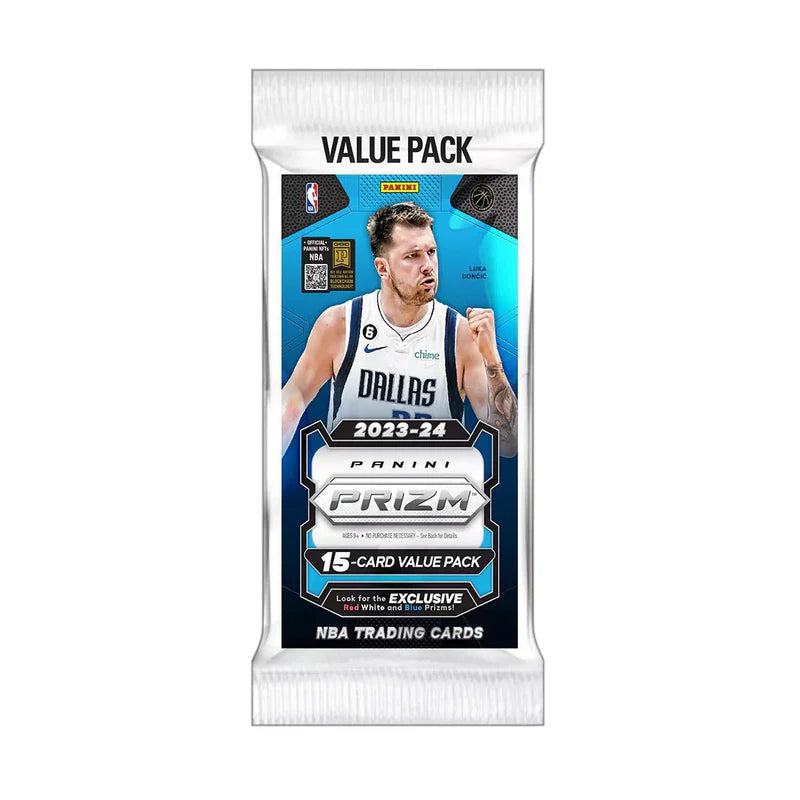 2023-24 Panini Prizm NBA Value Pack. New. 15 Cards. Red, White and Blue Prizms!