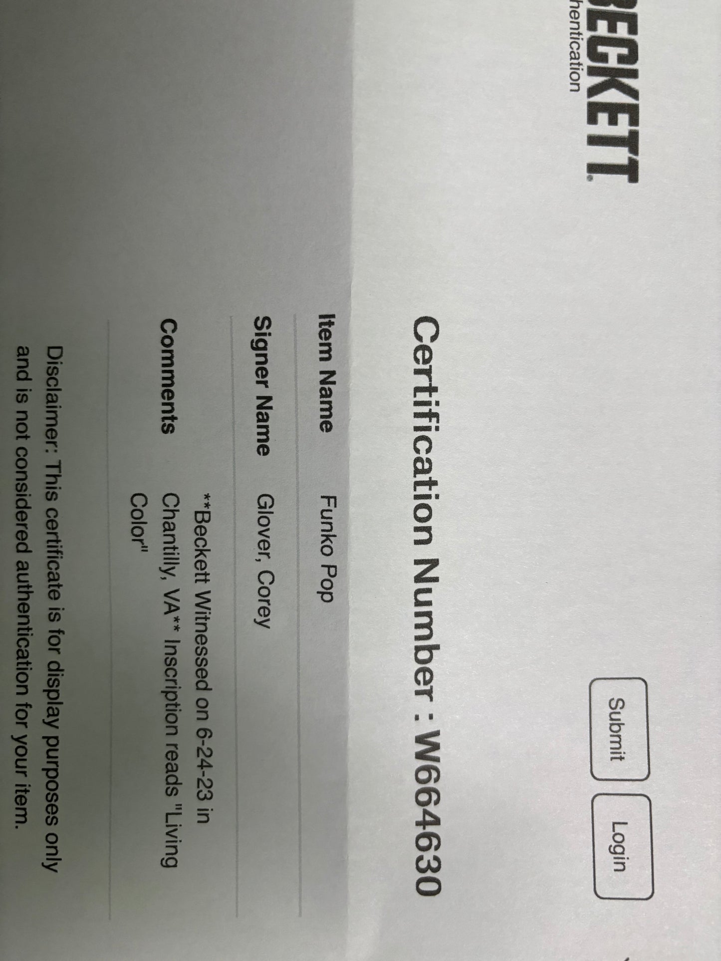 MTV Moon Person Funko Pop #18 Living Colour Corey Glover Autograph! Beckett COA!