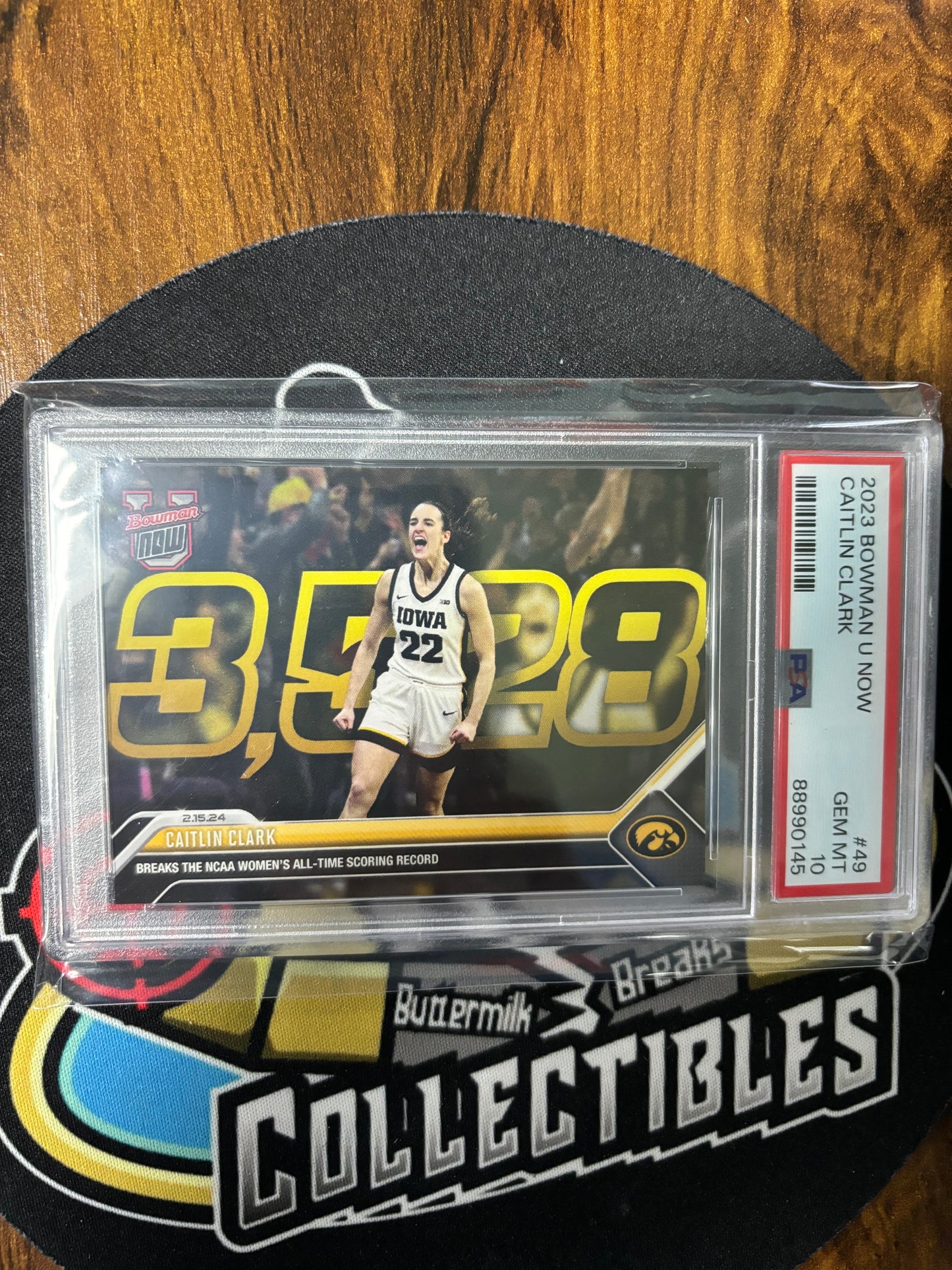 2023 Bowman U Now Caitlin Clark #49 PSA 10! All Time Scoring Record 3,528.