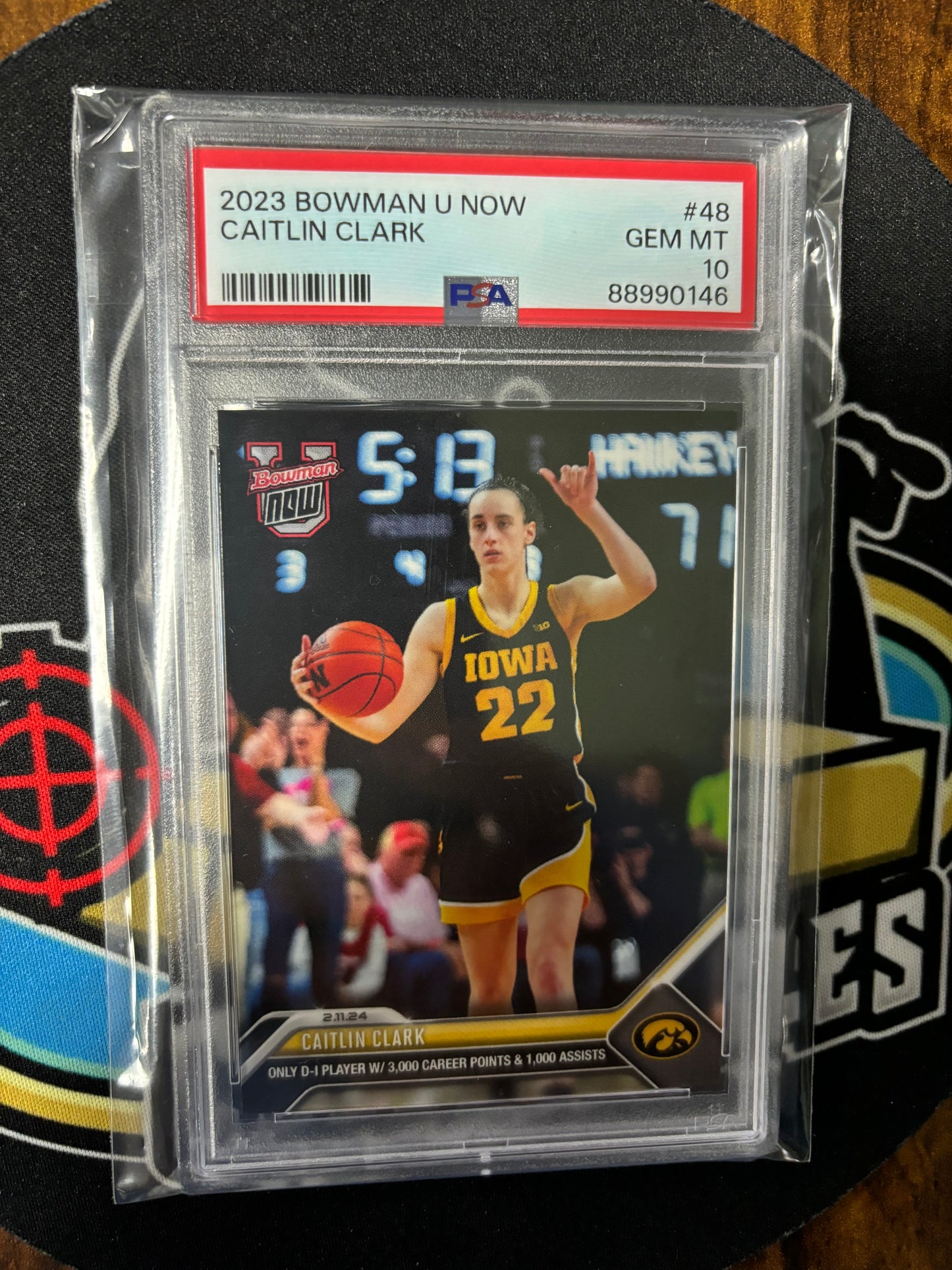 2023 Bowman U Now Caitlin Clark #48 3000 points 1000 assists! Graded PSA 10!