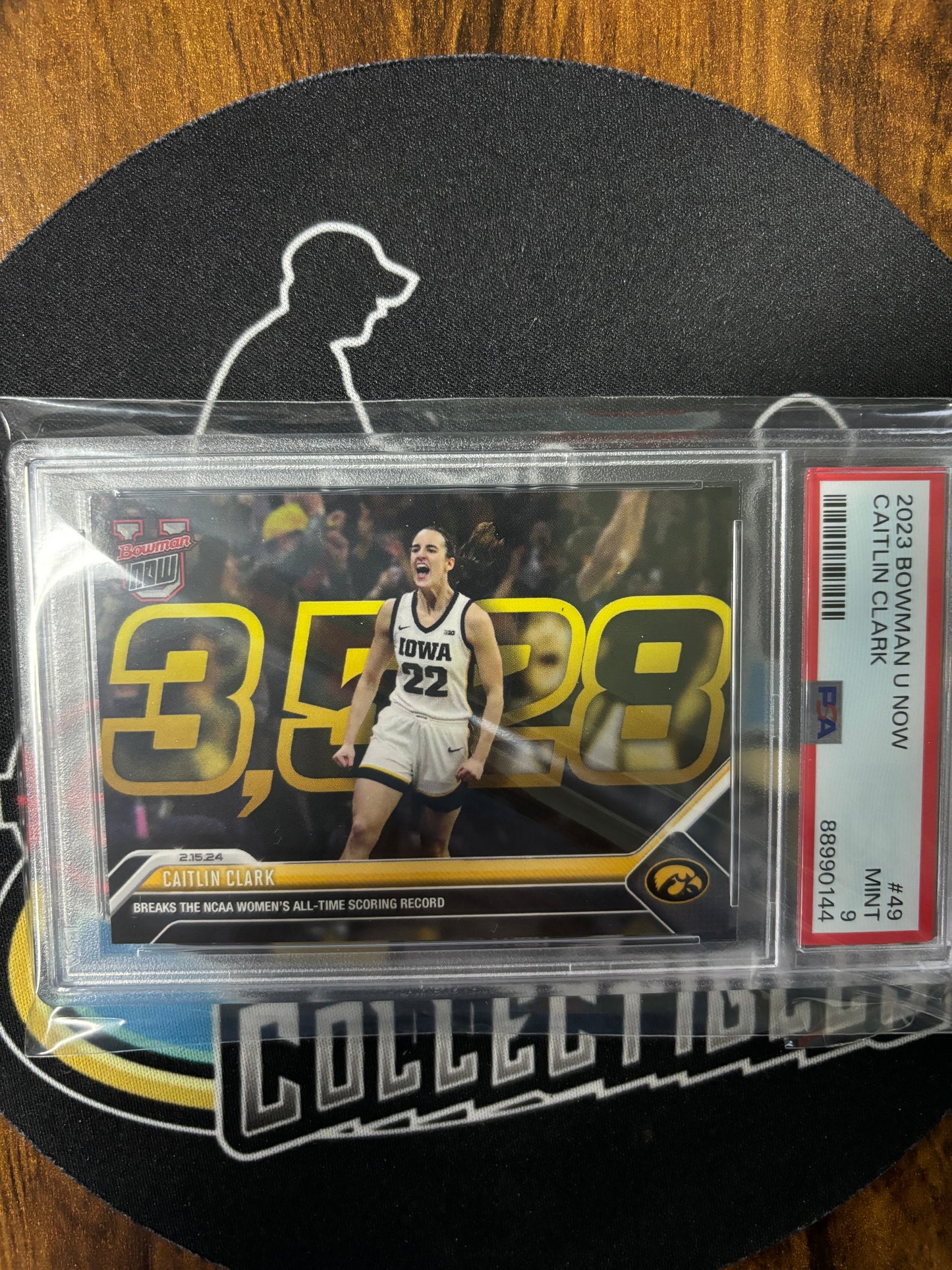 2023 Bowman U Now Caitlin Clark #49 PSA 9! All Time Scoring Record 3,528.