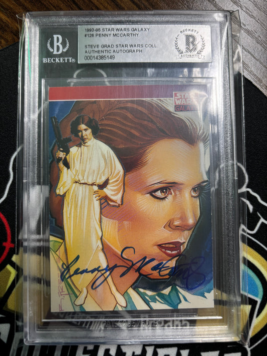 1993-95 Star Wars Galaxy #126 Penny McCarthy Autographed Card.