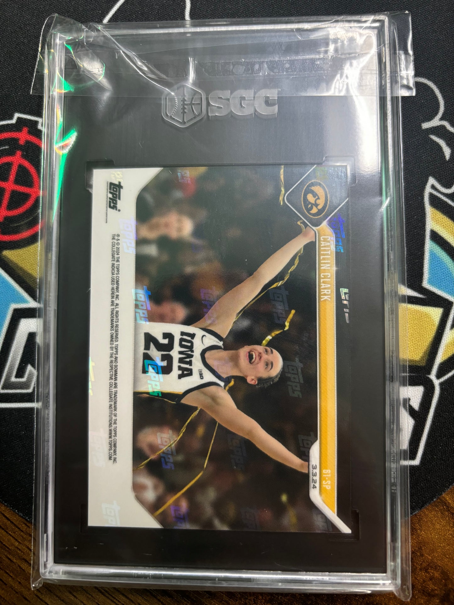 2023-24 Bowman U Now Caitlin Clark #61-SP! Short Print Red! GEM 10!