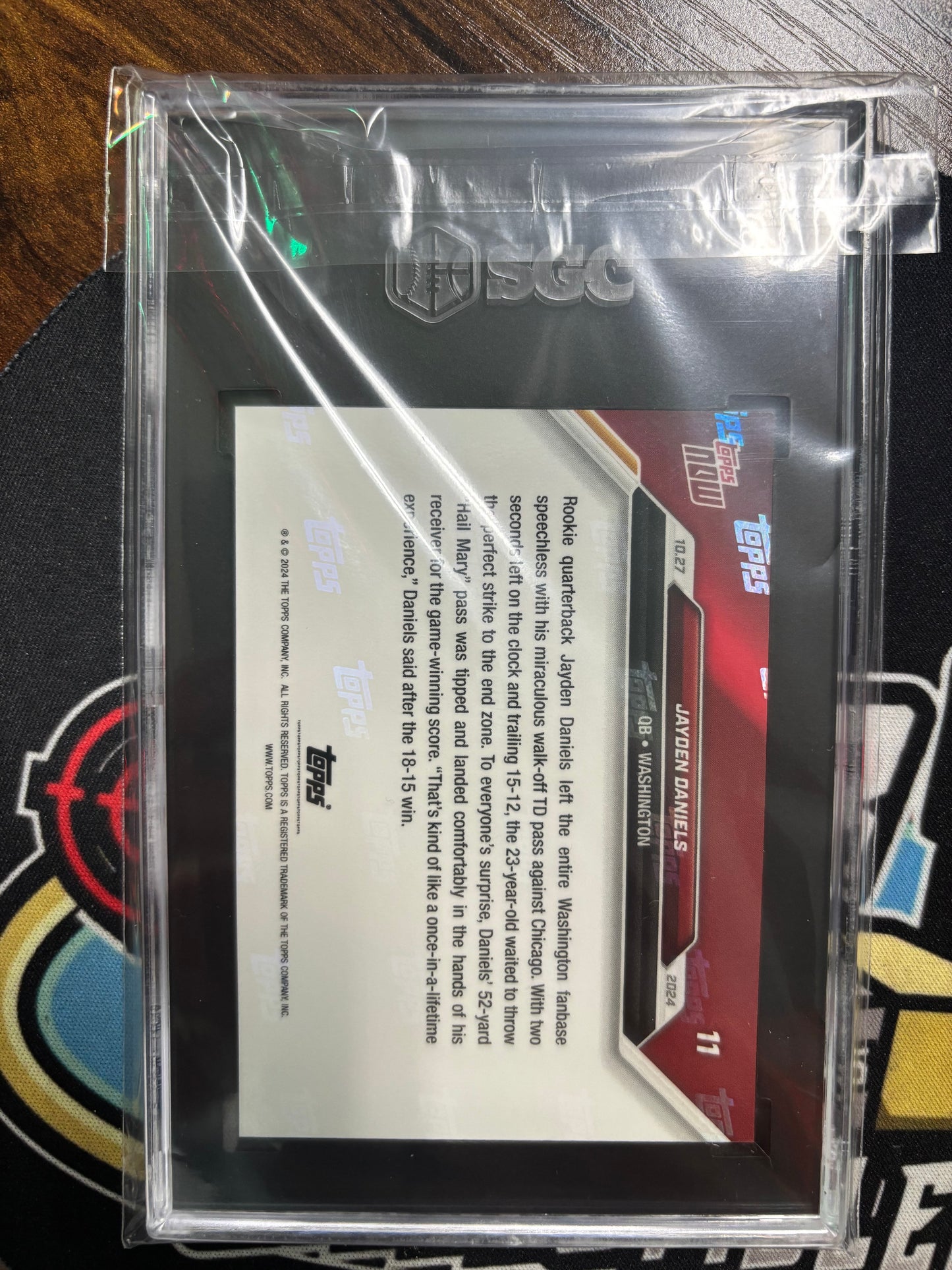 2024 Topps Now Jayden Daniels #11 RC 10.2.24 SCG 10!