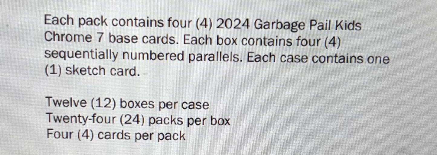 2024 Topps Chrome Garbage Pail Kids Hobby Box! New!