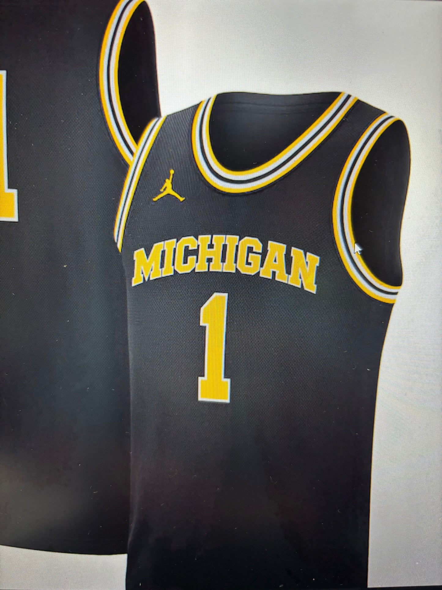 #1 Michigan Wolverines Jordan Brand Replica Jersey - Navy.