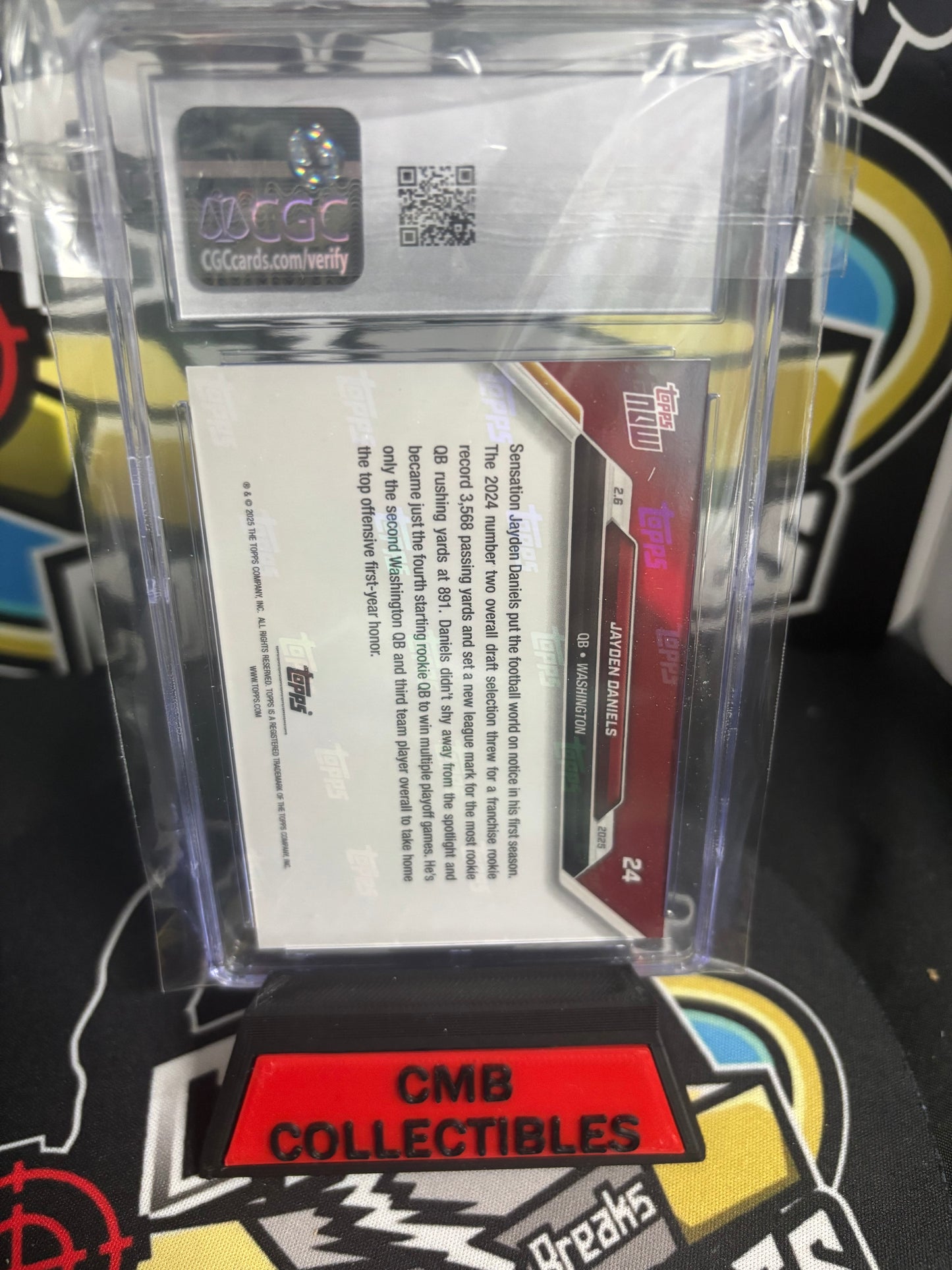 2025 Topps Now Jayden Daniels RC #24 CGC 9.5. Secures Top Offensive Rookie Honor of 2024 on 2.6.25.