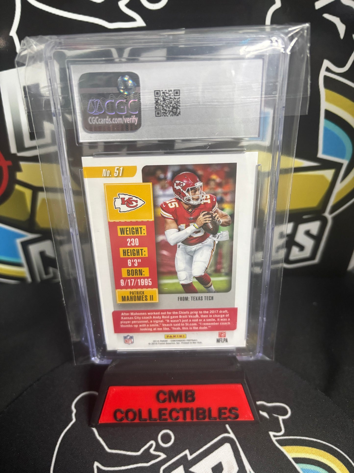 2018 Panini Contenders Patrick Mahomes #51! CGC Graded GEM MINT 10! Second Year. Season Ticket.