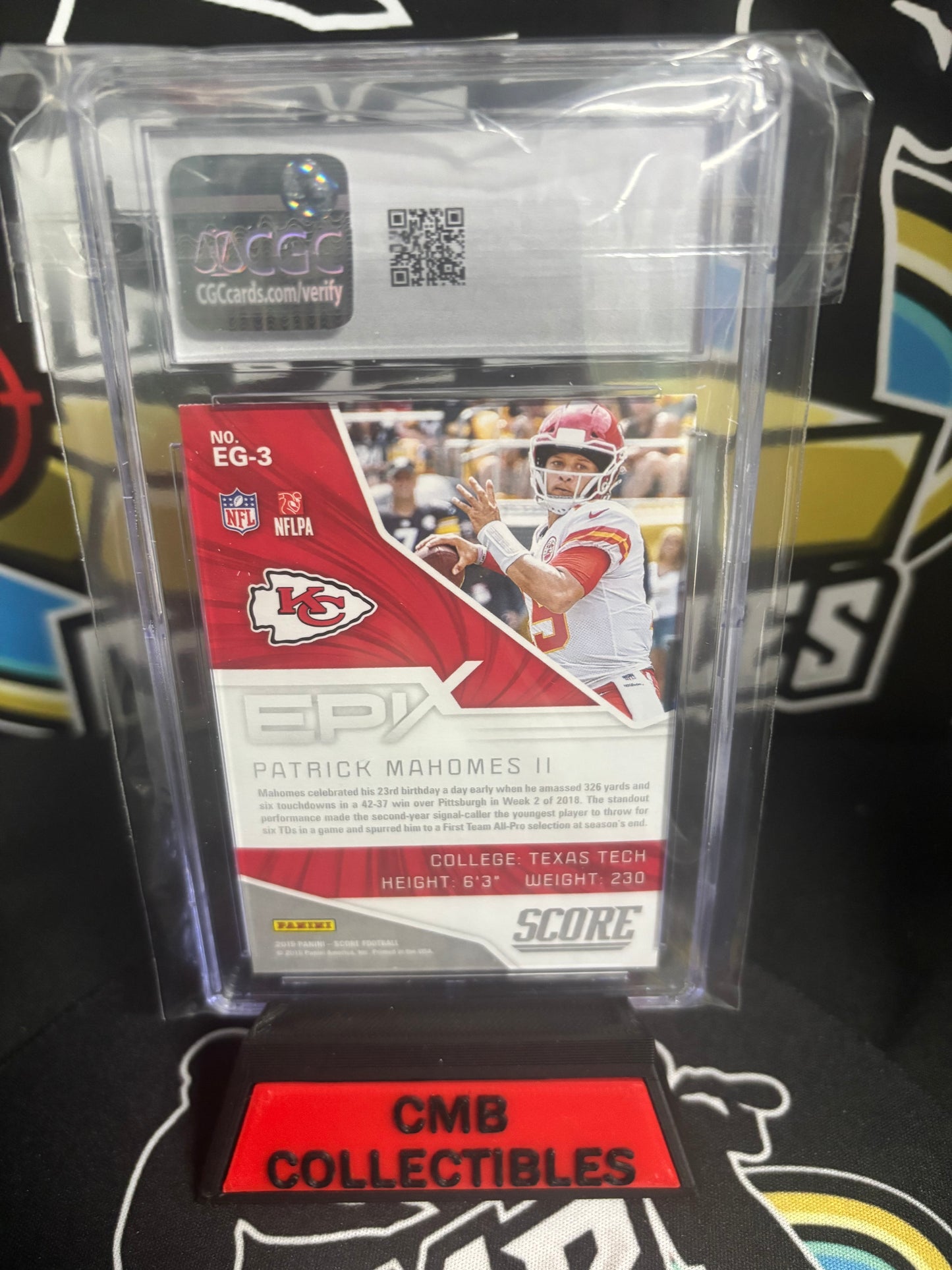 2019 Score Epix Game Patrick Mahomes #EG-3. CGC 9.