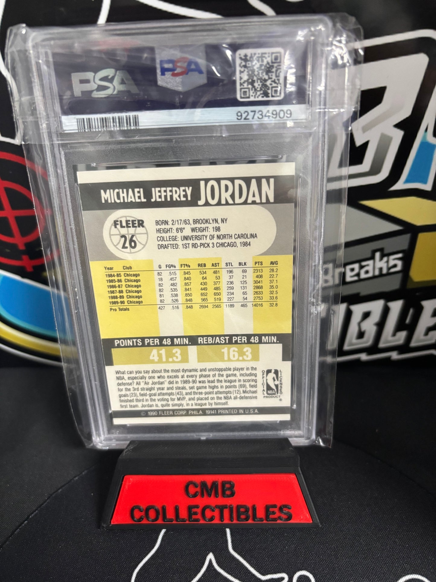 1990 Fleer Michael Jordan #26. PSA 8.