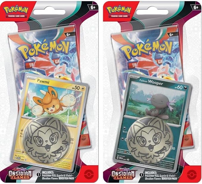 Pokemon TCG Scarlet & Violet Obsidian Flames 1 pack with coin Hanger CMB Collectibles Pokemon TCG Scarlet & Violet Obsidian Flames 1 pack with coin Hanger CMB Collectibles
