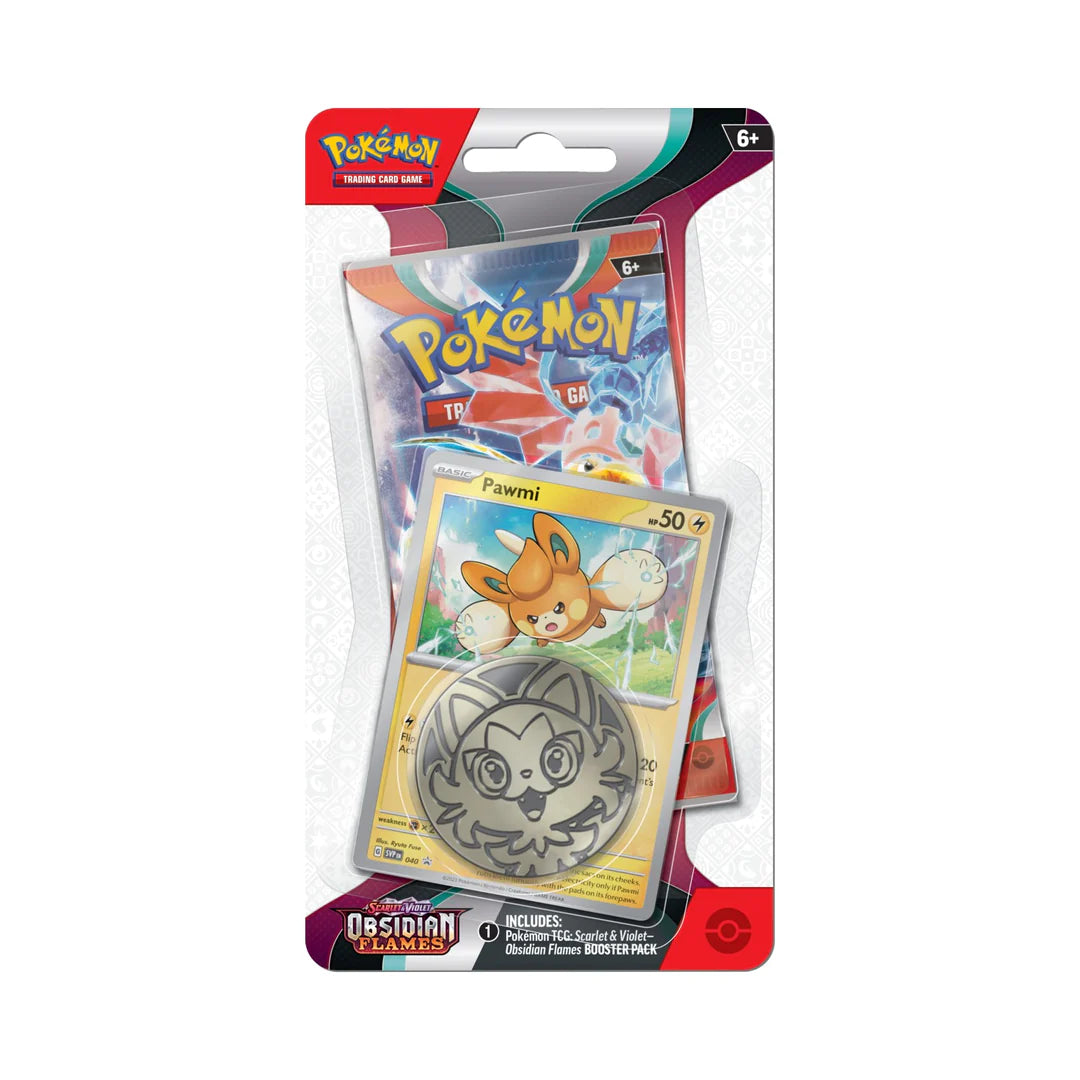 Pokemon TCG Scarlet & Violet Obsidian Flames 1 pack with coin Hanger