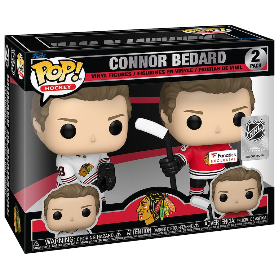 Connor Bedard Chicago Blackhawks Funko Fanatics Exclusive Two-Pack Vinyl Figure.