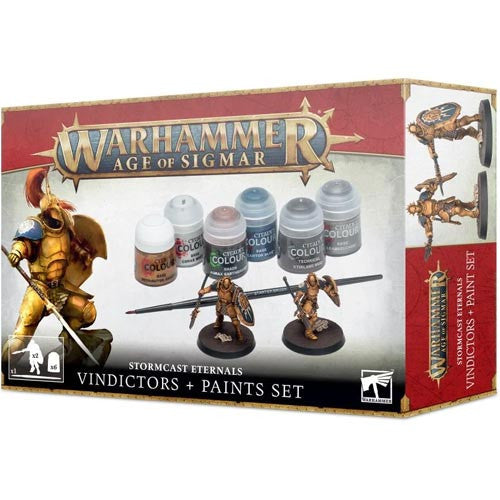 Warhammer 40,000 Age of Sigmar Stormcast Eternals Vindictors and Paint Set. New.