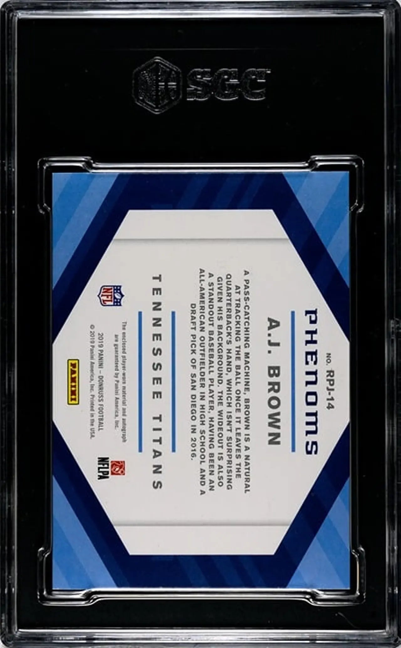 2019 Donruss Rookie Phenoms A.J. Brown Auto 07/99 #RPJ-14 SGC 8.5!