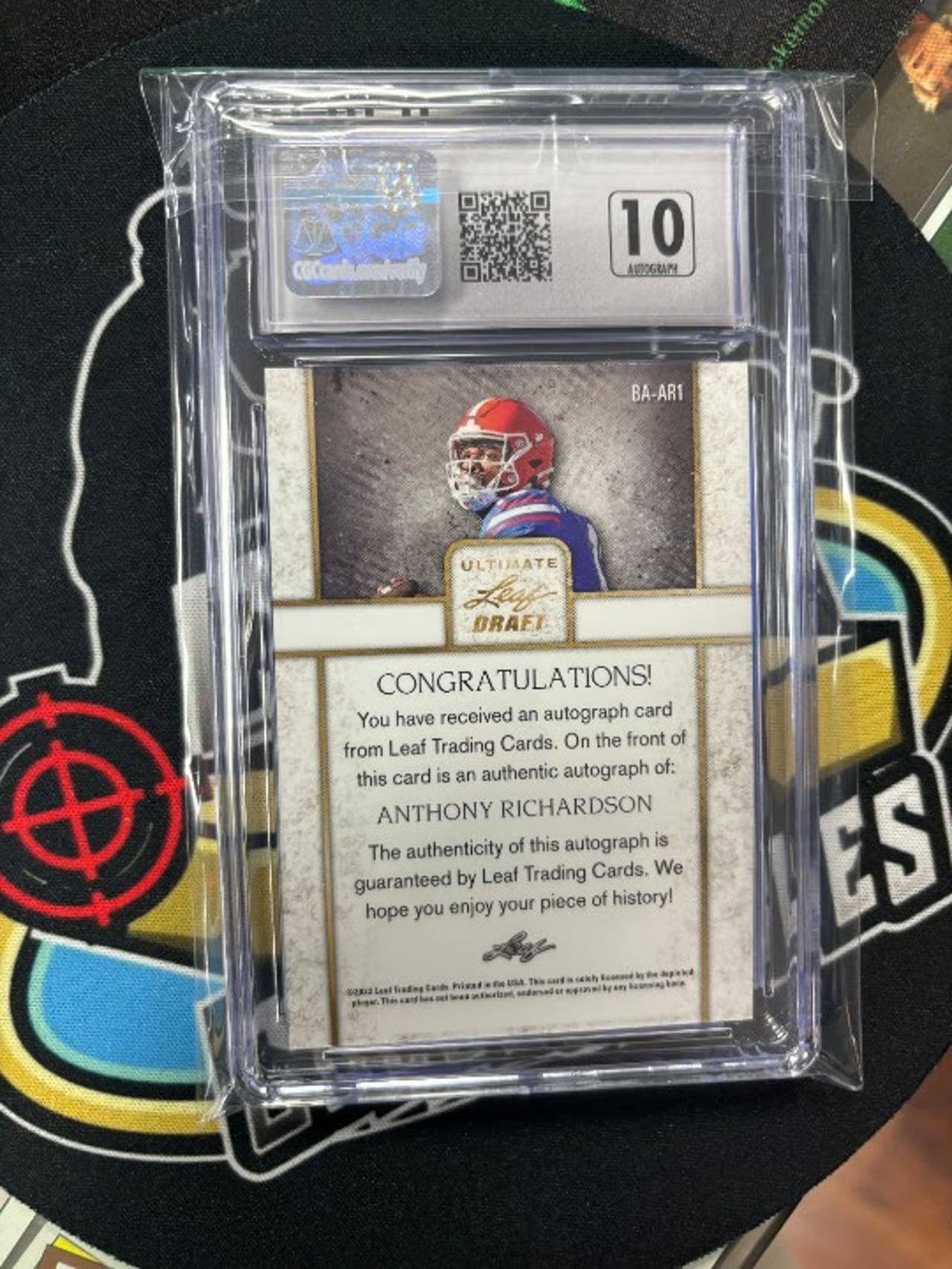 2022 Leaf Ultimate Draft Anthony Richardson Auto Gold 74/99! Graded 10/8!