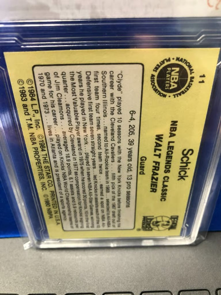 1984-85 Star Walt Frazier #11 Shick NBA Legends Graded 8.5!
