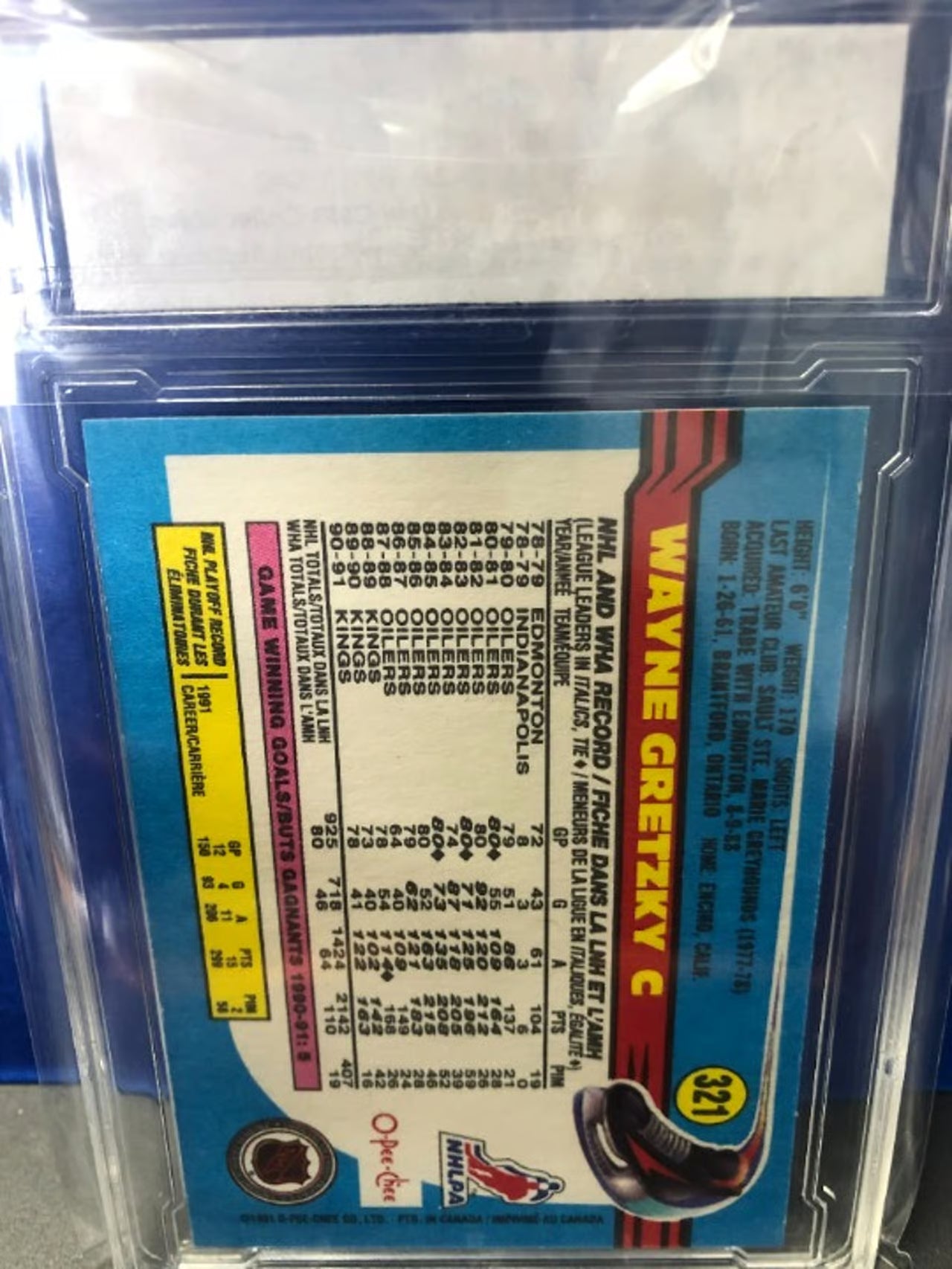 1991 O-Pee-Chee Wayne Gretzky #321 Graded 9!