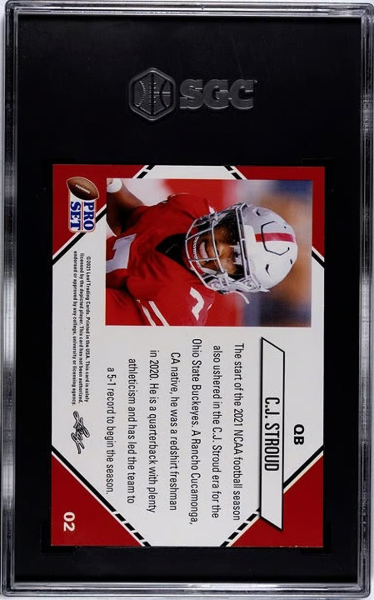 2021 Leaf Pro Set CJ Stroud #02 RC SGC Graded 9.