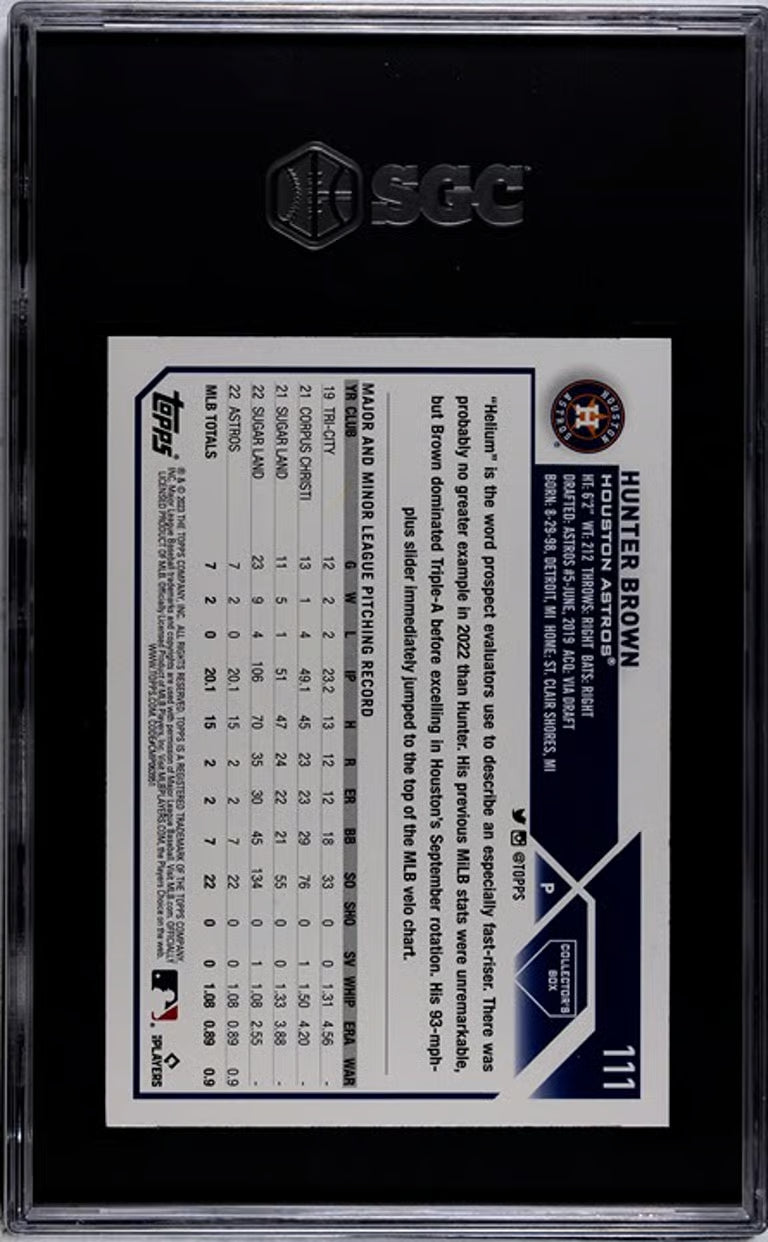 2023 Topps Collector's Box Hunter Brown RC Silver Foilboard! SGC 10!