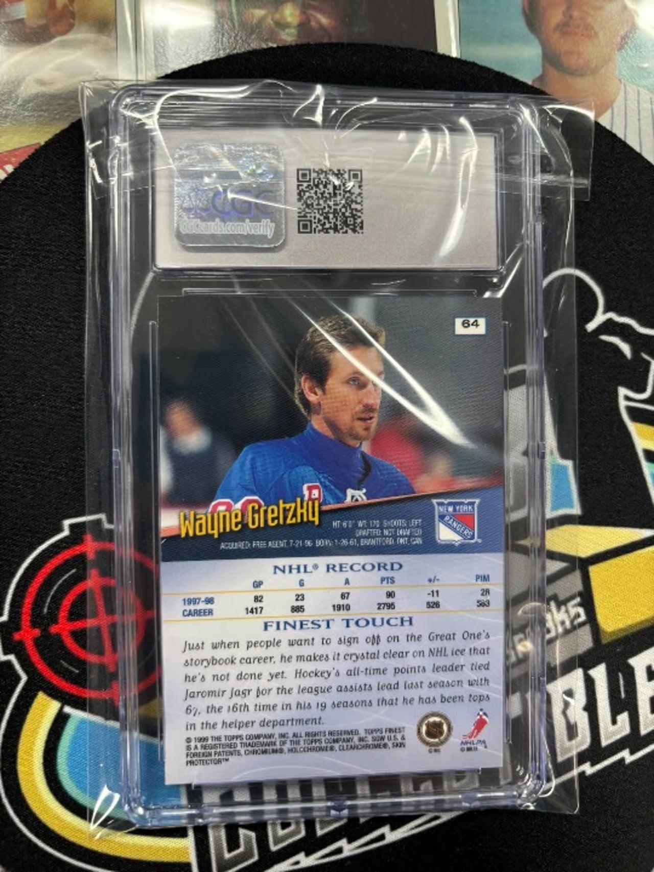 1998-99 Topps Finest Wayne Gretzky #64 Graded GEM MINT 10!