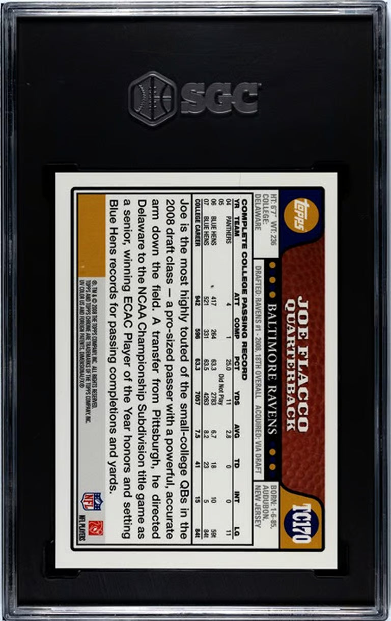 2008 Topps Chrome Joe Flacco #TC170 RC Auto GRADED 10/9.5!