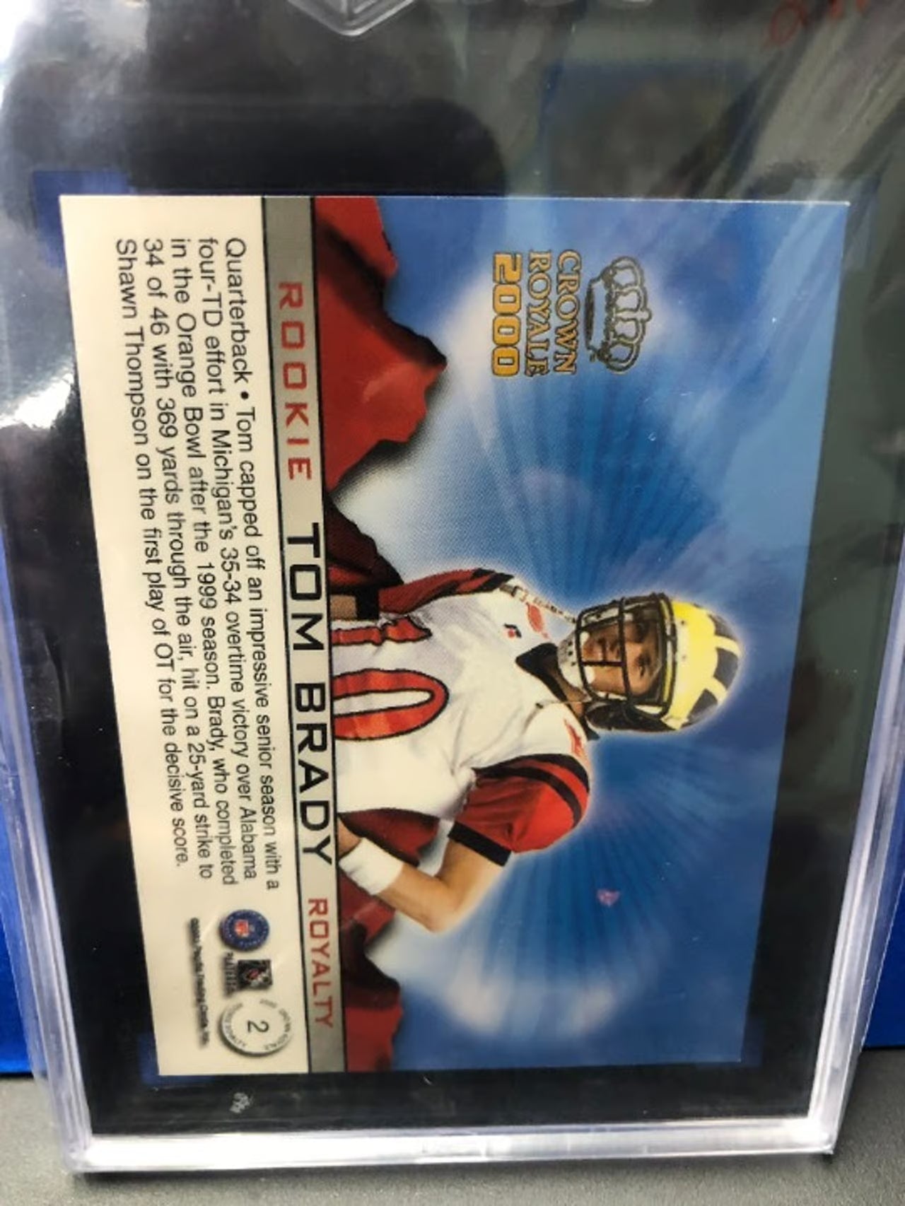 2000 Pacific Crown Royale Tom Brady #2 SGC Graded 5! RC!