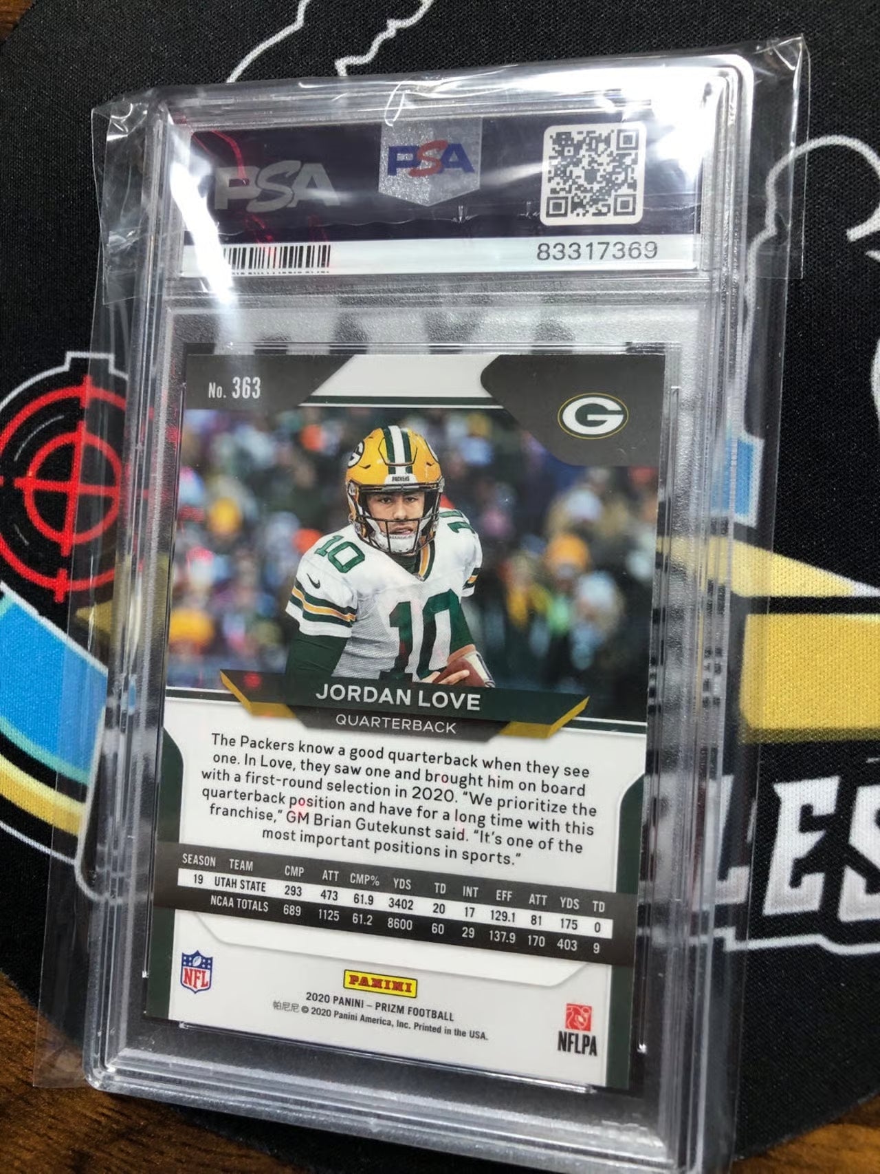 2020 Panini Prizm Jordan Love #363 Rookie RC PSA 9 MINT!