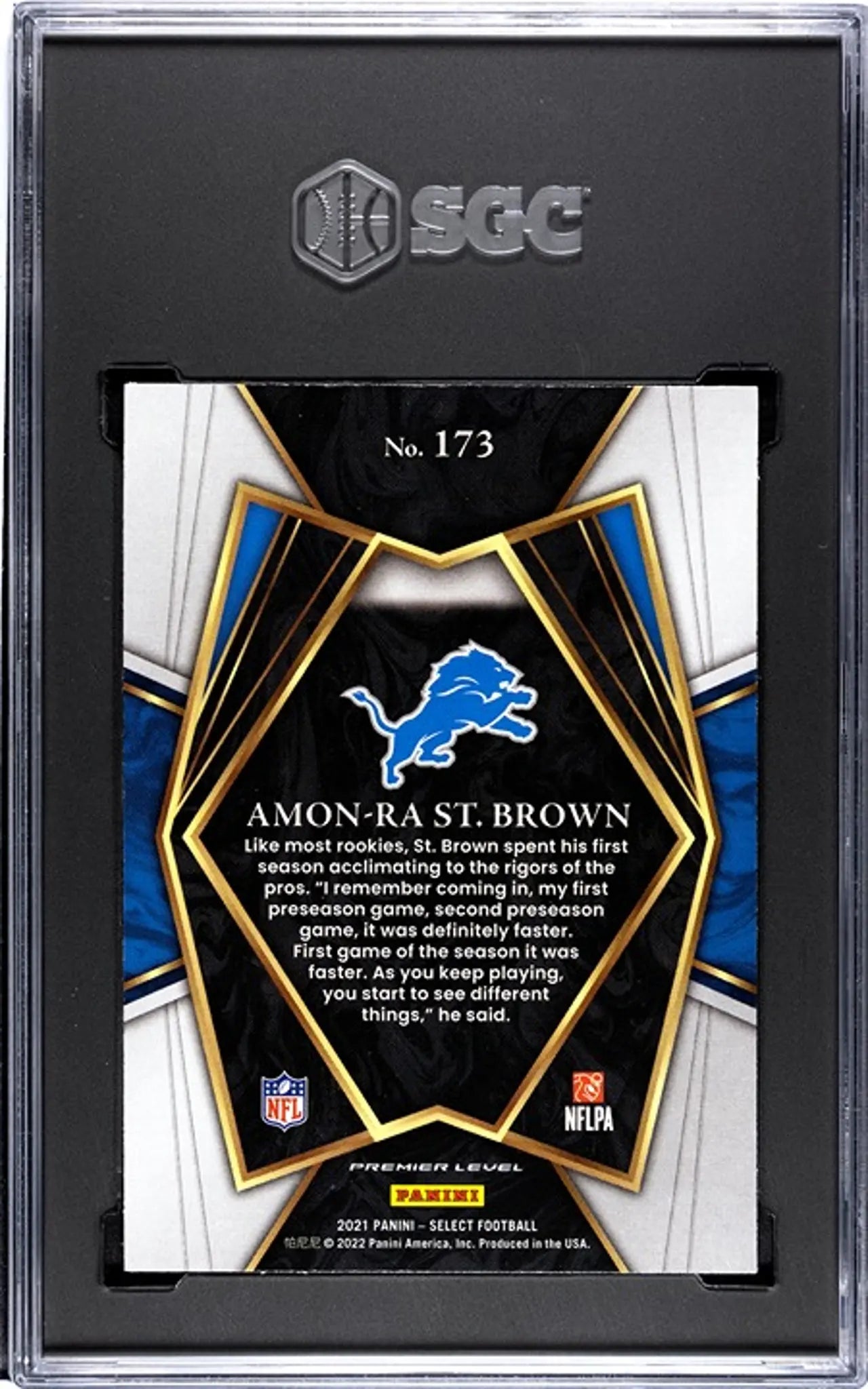 2021 Panini Select Amon-RA-St. Brown #173 RD SGC 9.5!