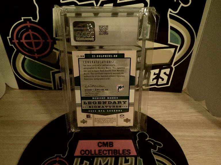 2004 Upper Deck Legends Legendary Signatures #LS-MM Mercury Morris CGC 9 Auto 9